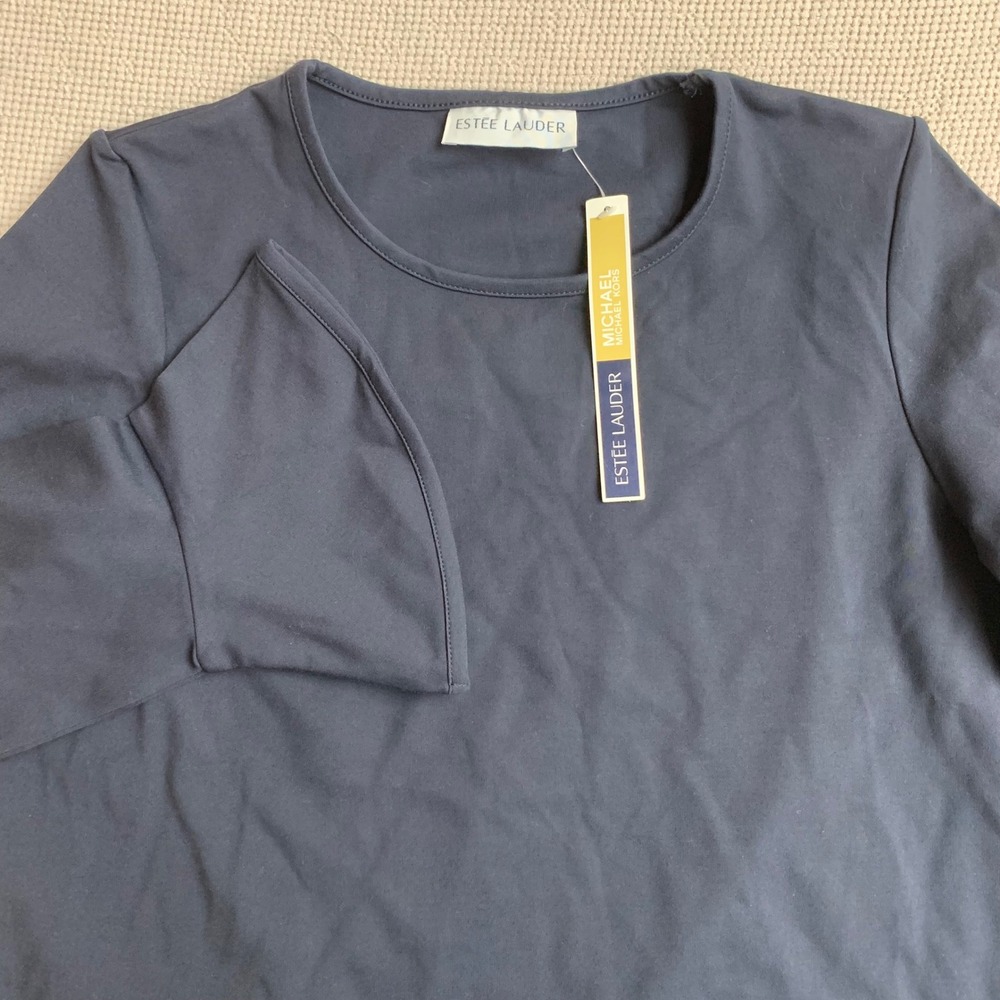 NWT Michael Kors Estee Lauder Navy Blue Bell Sleeve Top Mens Medium